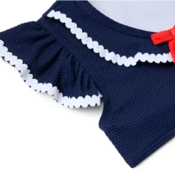 Janie and Jack Swim Outfits|Girl-Recycled Textured Ruffle 2-Piece Swimsuit merchant marine