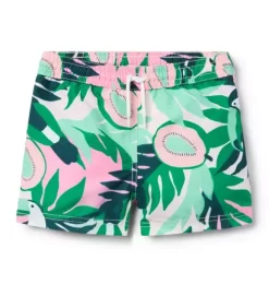 Janie and Jack Swim Trunks|Boy-Recycled Toucan Swim Trunk soft rose toucan