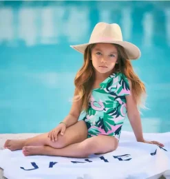 Janie and Jack One-pieces|Girl-Recycled Toucan Swimsuit soft rose toucan