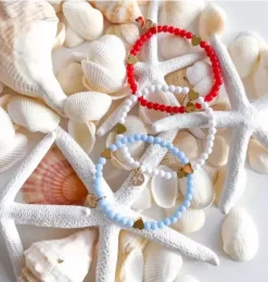 Janie and Jack Jewelry|Kids Accessories-Red, White, and Blue Heart Bracelet Set