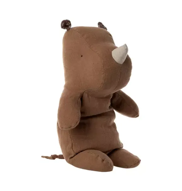 Janie and Jack Stuffed Animals-Rhino, Medium - chocolate