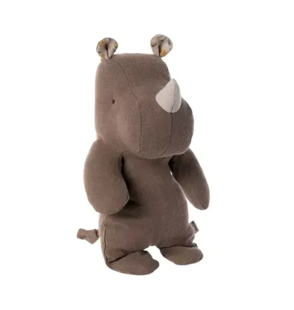 Janie and Jack Stuffed Animals-Rhino, Small - chocolate