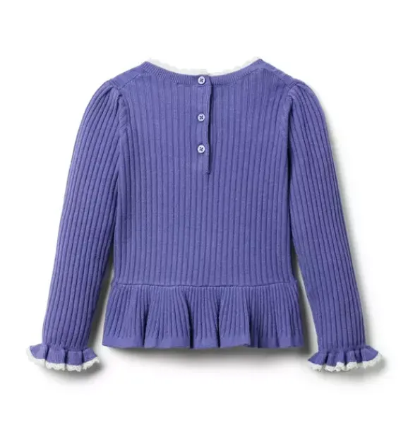 Janie and Jack Sweaters & Sweatshirts-Ribbed Peplum Sweater twilight purple
