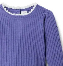 Janie and Jack Sweaters & Sweatshirts-Ribbed Peplum Sweater twilight purple