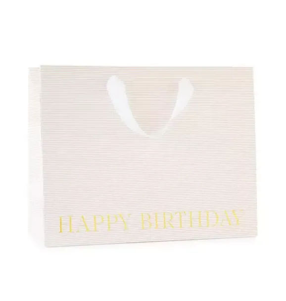 Janie and Jack Party Supplies-Large Gift Bag rose pinstripe