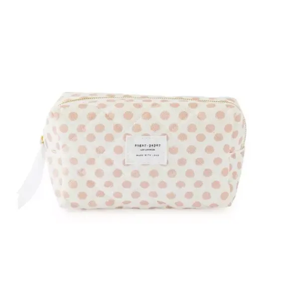 Janie and Jack Desk Accessories-Rose Polka Dot Small Cosmetic Pouch multi