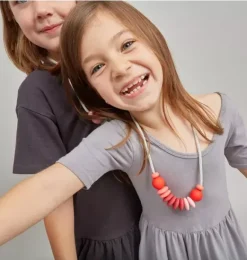 Janie and Jack Jewelry|Kids Accessories-Rose Sensory Necklace red