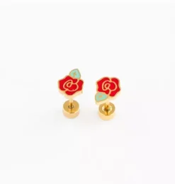 Janie and Jack Kids Accessories|Jewelry-Rose Stud Earrings red