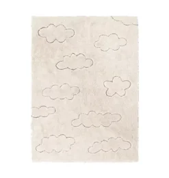Janie and Jack Rugs-RugCycled Washable Rug Clouds natural