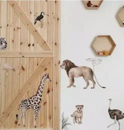 Janie and Jack Wallpaper-Savanna Animals Wonderland Wall Decal Set multi