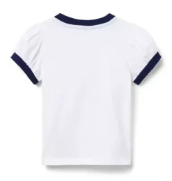 Janie and Jack Short Sleeve Tops-Sea Club Puff Sleeve Tee white
