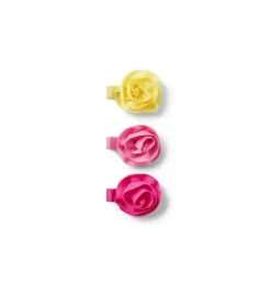 Janie and Jack Hair-Serena Williams x Rosette Barrette Set bold pink multi