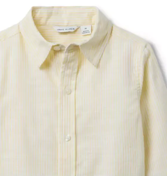 Janie and Jack Matching Sets|Shirts-Serena Williams x Stripe Serve Shirt pastel yellow stripe