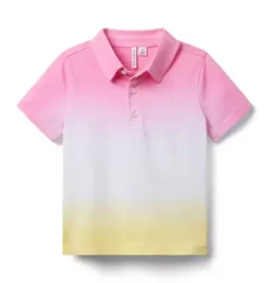 Janie and Jack Polos-Serena Williams x Ombre Open Polo perfect pink ombre