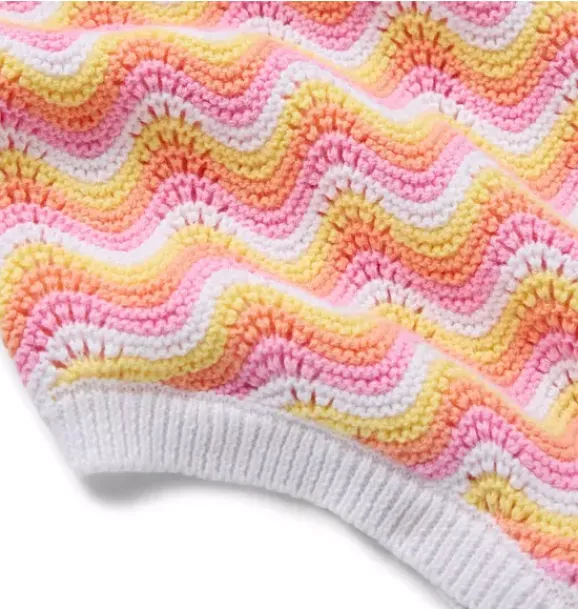 Janie and Jack One-pieces & Rompers-Serena Williams x Crochet Court Baby Romper peach pink stripe