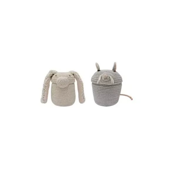 Janie and Jack Storage-Set of 2 Mini Baskets Rita & Renata natural and pearl grey