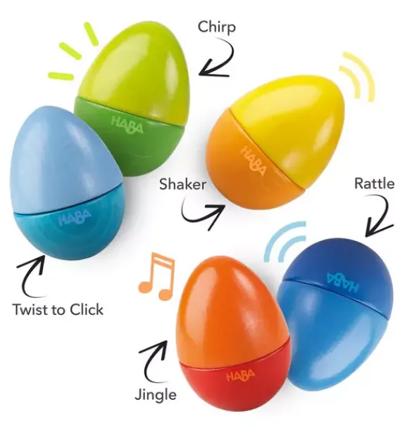 Janie and Jack Musical Instruments|Development Toys-Set of 5 Wooden Musical Eggs multi-color