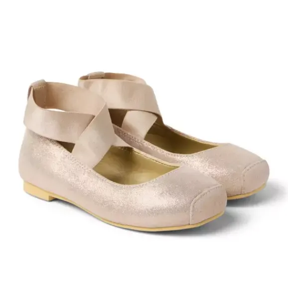 Janie and Jack Shoes-Shimmer Ballet Flat pearl blush