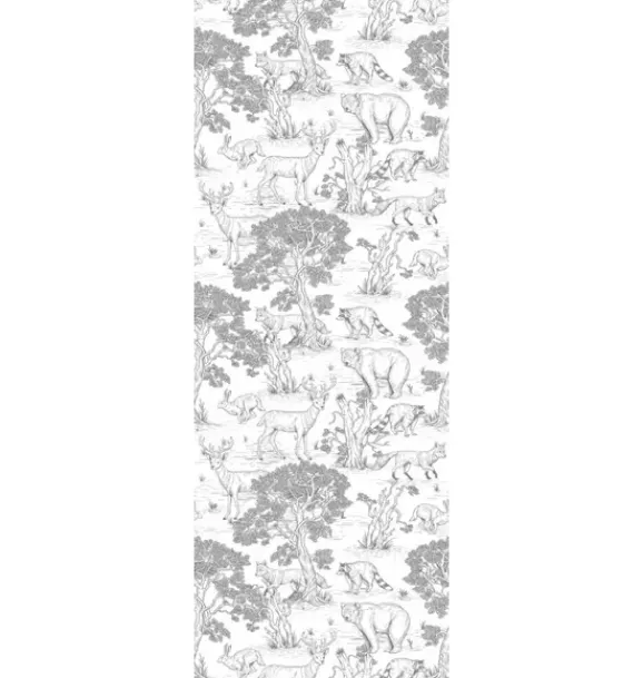 Janie and Jack Wallpaper-Sketchbook Animals Wallpaper white