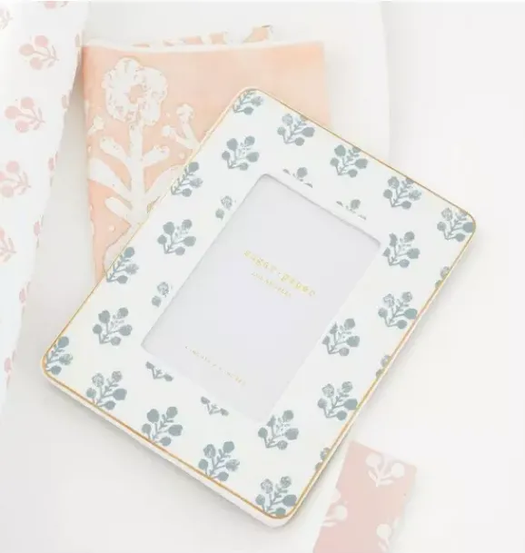 Janie and Jack Desk Accessories-Slate Floral Frame multi