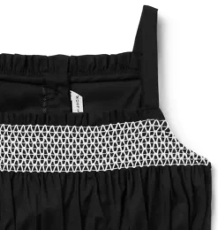 Janie and Jack Matching Sets|Sleeveless Tops-Smocked Ruffle Hem Top jj black