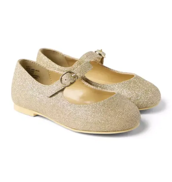 Janie and Jack Shoes-Sparkle Ballet Flat gold