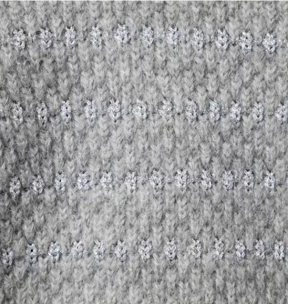 Janie and Jack Sweaters & Sweatshirts-Sparkle Stripe Sweater soft grey heather stripe