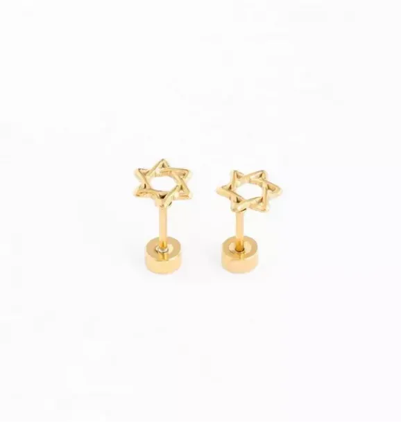 Janie and Jack Jewelry|Kids Accessories-Star Of David Stud Earrings gold