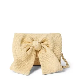 Janie and Jack Handbags & Backpacks-Straw Bow Purse natural