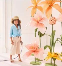 Janie and Jack Accessories|Girl-Straw Bucket Hat natural