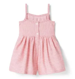 Janie and Jack Rompers & Jumpsuits-Striped Bow Romper cherry stripe
