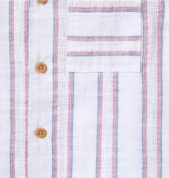 Janie and Jack Matching Sets|Shirts-Striped Jacquard Shirt white stripe