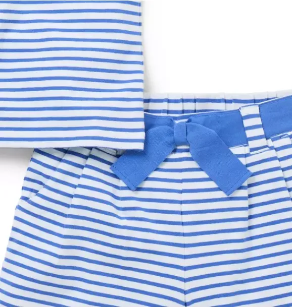 Janie and Jack Matching Sets|Skirts & Shorts-Striped Matching Set blueberry stripe