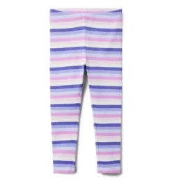 Janie and Jack Leggings-Striped Ribbed Legging lilac stripe