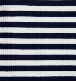 Janie and Jack Long Sleeve Tops-Striped Ribbed Ruffle Shoulder Top merchant marine stripe