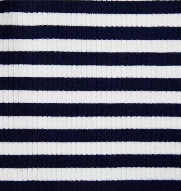 Janie and Jack Long Sleeve Tops-Striped Ribbed Ruffle Shoulder Top merchant marine stripe