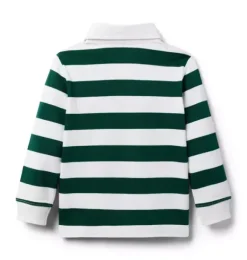 Janie and Jack Polos-Striped Rugby Shirt enchanted forest stripe