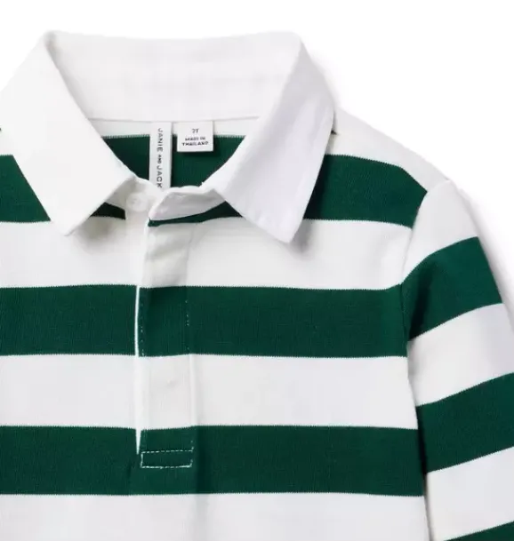 Janie and Jack Polos-Striped Rugby Shirt enchanted forest stripe