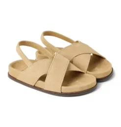 Janie and Jack Accessories|Shoes-Suede Cross Strap Sandal light khaki