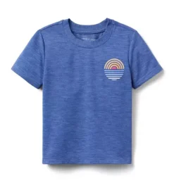 Janie and Jack Tees-Sunset Patch Tee mountain blue heather