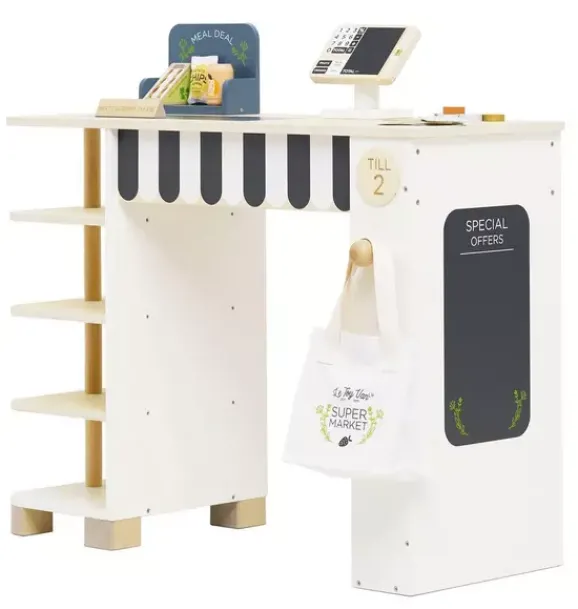 Janie and Jack Imaginary Play-Supermarket Till Checkout & Accessories wood