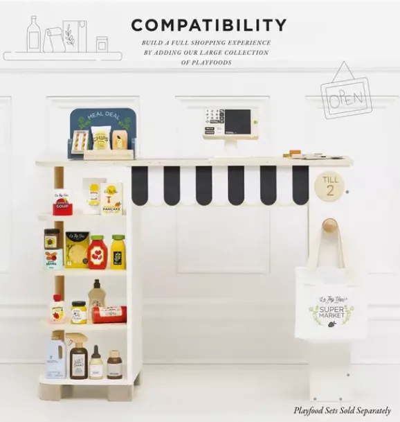 Janie and Jack Imaginary Play-Supermarket Till Checkout & Accessories wood