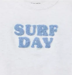 Janie and Jack Tees-Surf Day Tee cookies and cream heather