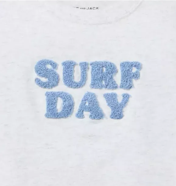 Janie and Jack Tees-Surf Day Tee cookies and cream heather