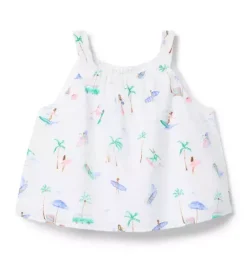 Janie and Jack Sleeveless Tops-Surfer Top white surfer
