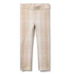 Janie and Jack Pants-Tartan Jacquard Pant nutmeg cream tartan