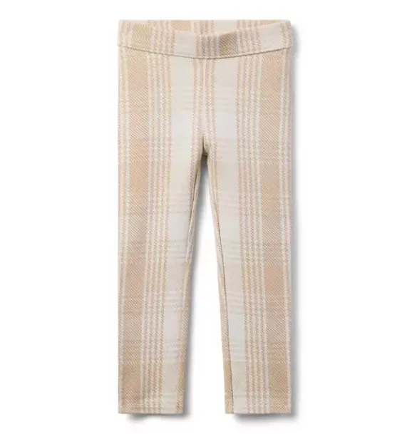 Janie and Jack Pants-Tartan Jacquard Pant nutmeg cream tartan