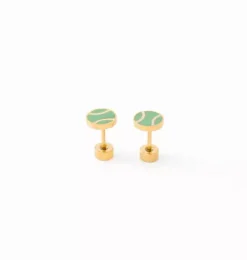 Janie and Jack Kids Accessories|Jewelry-Tennis Ball Stud Earrings green
