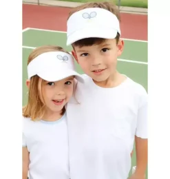 Janie and Jack Kids Accessories-Tennis Bow Visor white