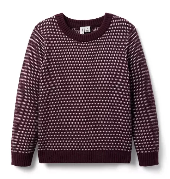 Janie and Jack Sweaters & Sweatshirts-Textured Knit Sweater cranberry red